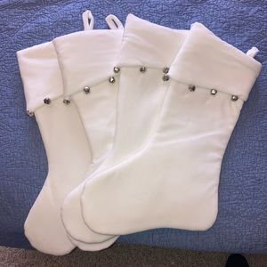 White Velvet Christmas Stockings